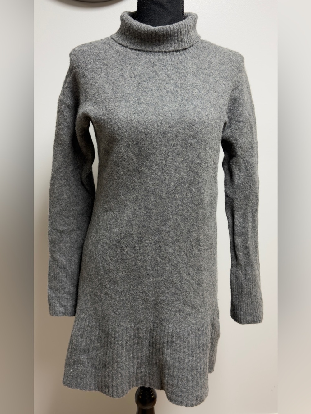 Everlane Charcoal Grey Yak Blend Turtleneck Knit Sweater Dress M